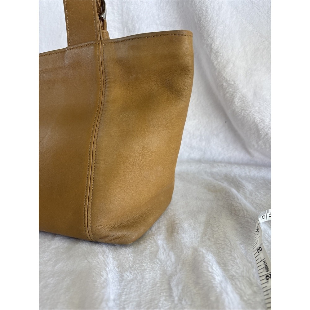 Vintage COACH Waverly Tote Bag Camel Tan Leather Zip Closure 4133 90s Costa Rica - Picture 3 of 16